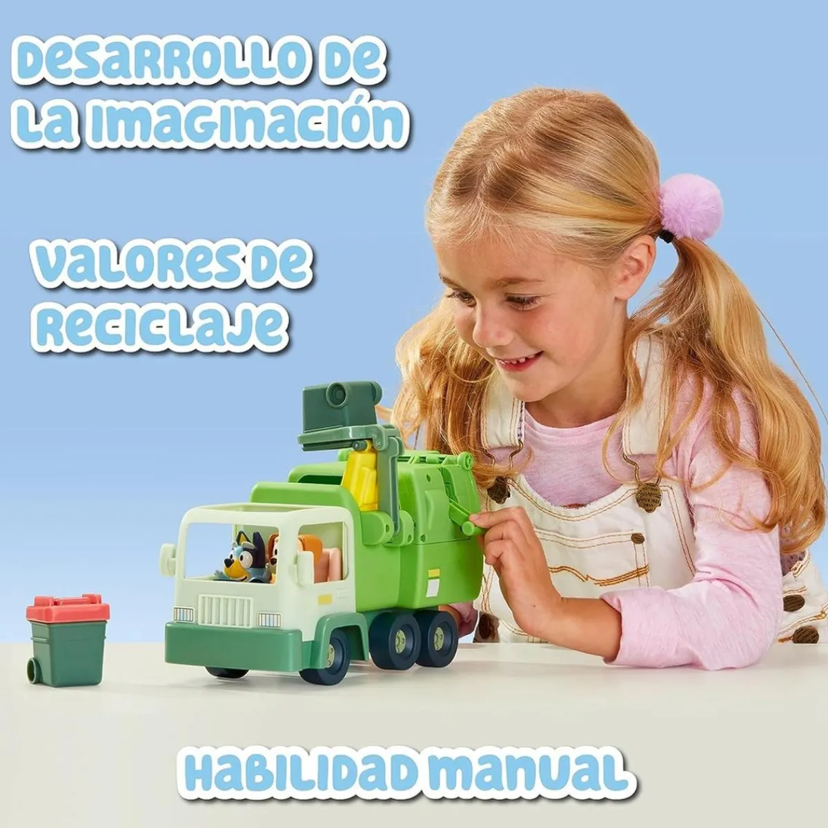 - Bluey - Camión de juguete educativo sobre reciclaje con figura de perrito y accesorios ㅤ*FAMOSA Clearance