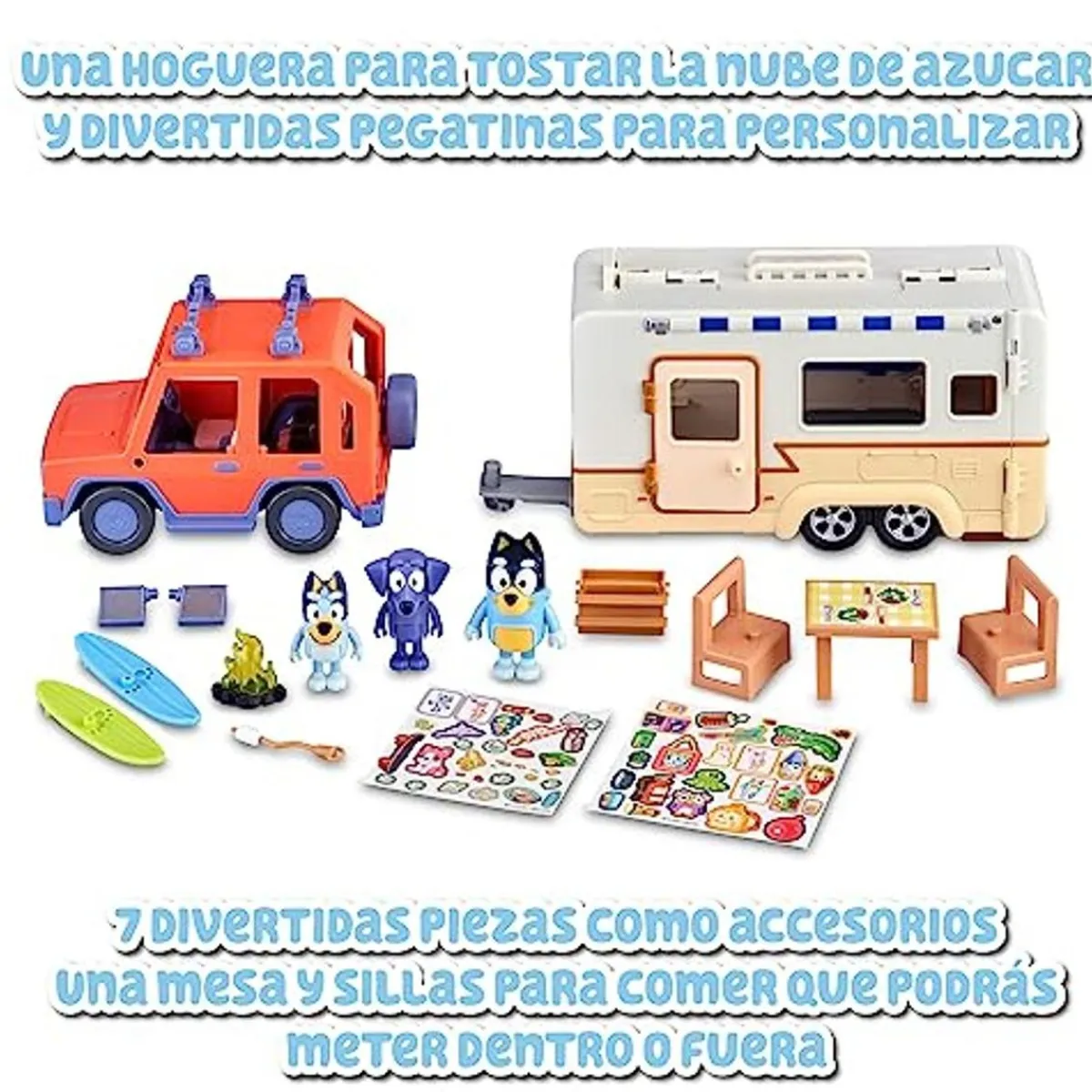 Outlet - Bluey - Vehículo de vacaciones con tablas de surf y figurita articulada ㅤ Coleccionables Y Mini Mundos