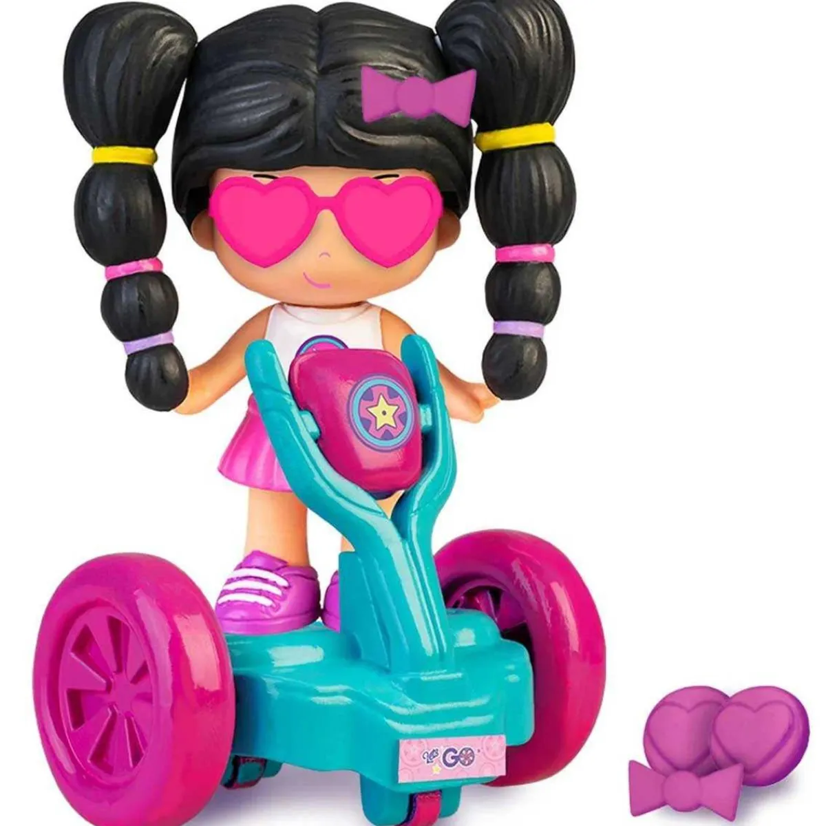 Famosa - Set de Juguete: Mini Figura Pop&Swap con Vehículo y Accesorios Flúor*PINYPON Hot