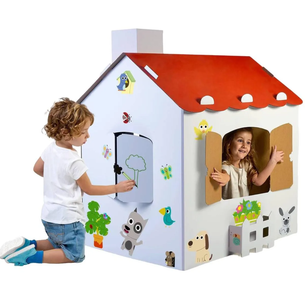 - Casita de cartón con pegatinas*FEBER Discount