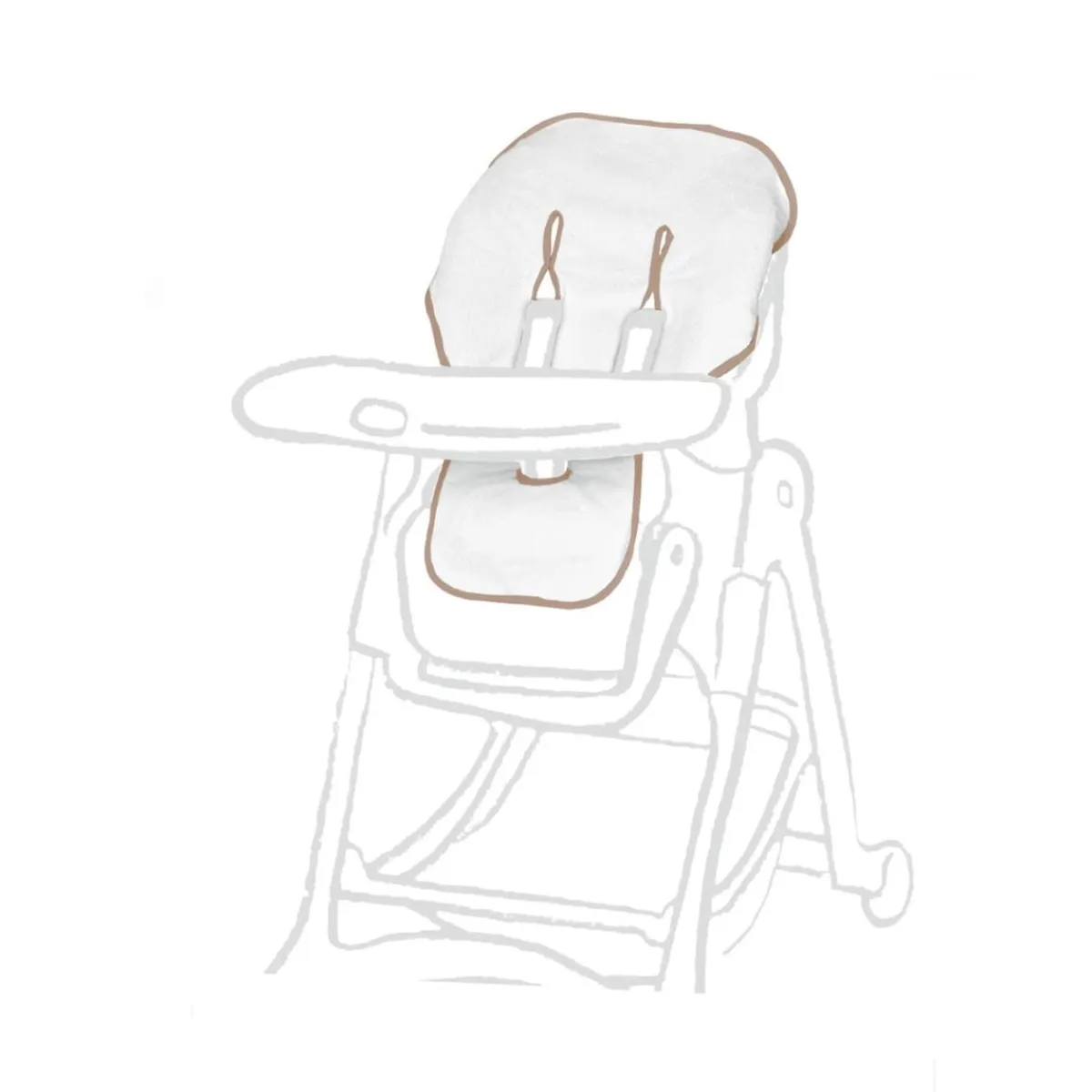 Outlet Funda silla alta rizo borde gris 50x90 Tronas·Accesorios Tronas