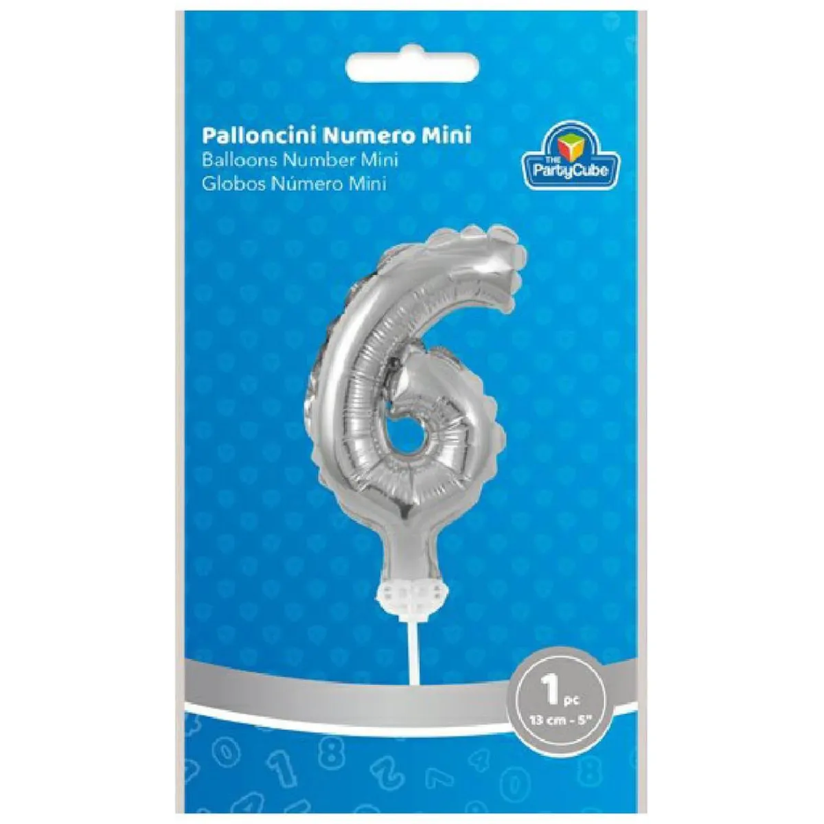 Globo aluminio plateado número 6*TOYS "R" US New