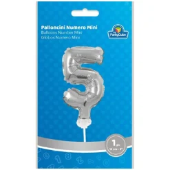 New Globo aluminio plateado número 5 Artículos De Fiesta Y Regalos