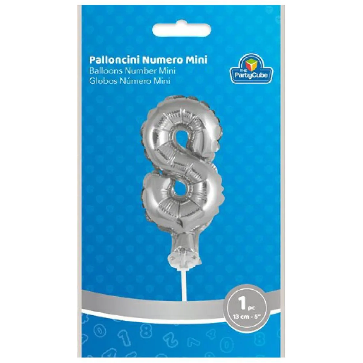 Globo aluminio plateado número 8*TOYS "R" US