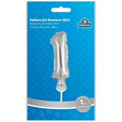 Globo aluminio plateado número 1*TOYS "R" US Clearance