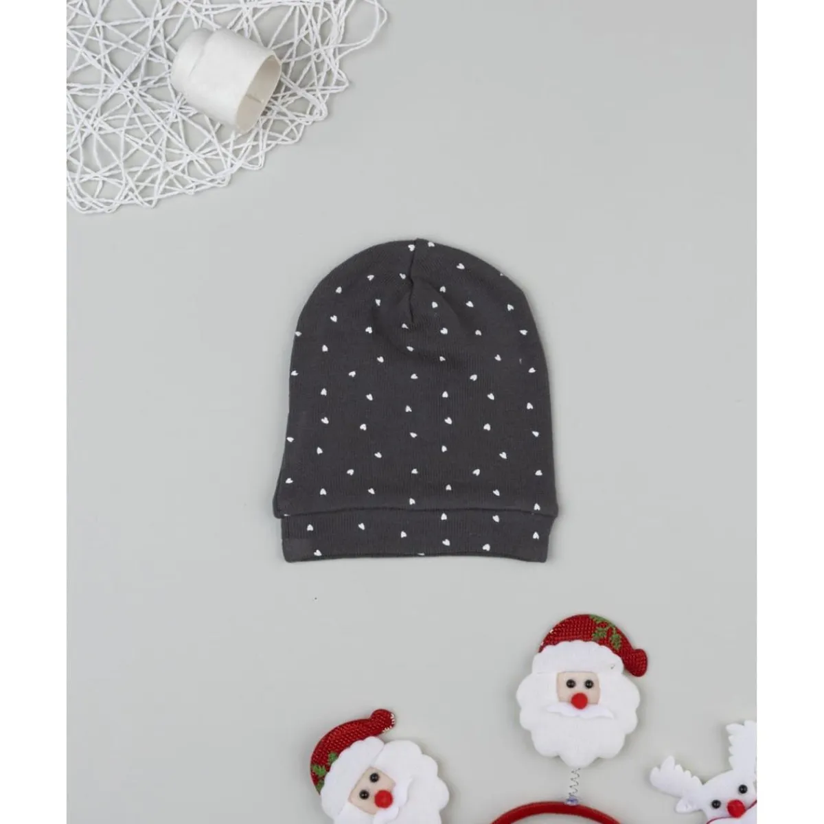 Clearance Gorro niña gris con corazones Primeras Salidas·Gorros, Viseras Y Manoplas|Recién Nacido·Primeras Salidas