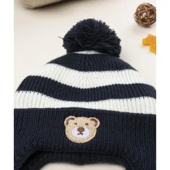 Gorro peruano niño blanco/azul 