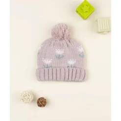Sale Gorro rosa con pompón y bordado para niña Calzado Y Accesorios·Accesorios Y Complementos