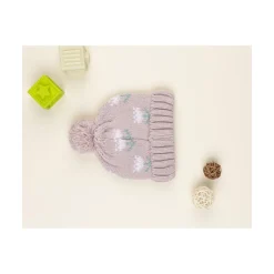 Sale Gorro rosa con pompón y bordado para niña Calzado Y Accesorios·Accesorios Y Complementos