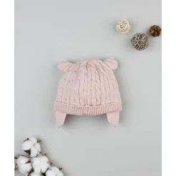 Gorro tricot rosa para niña con orejas*Prenatal Discount
