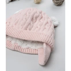 Gorro tricot rosa para niña con orejas*Prenatal Discount