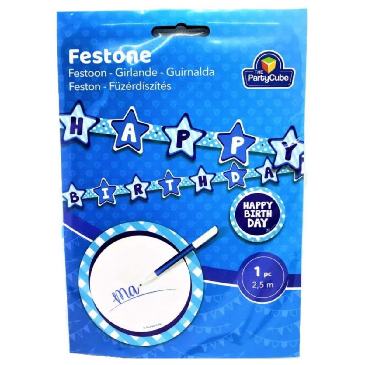 Guirnalda azul personalizable Happy Birthday*TOYS "R" US Outlet