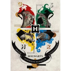 Harry Potter - Poster Animales y Escudos Hogwarts 61 x 91,5 cm*ABYSSE CORP Best