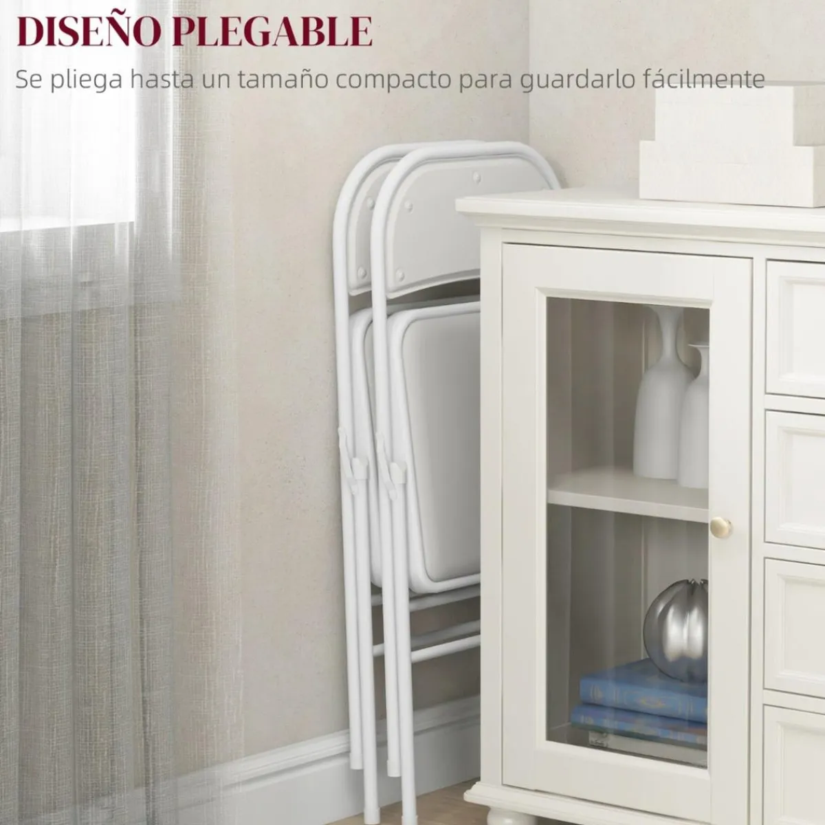 Online - 2 sillas plegables Blanco Estilo De Vida