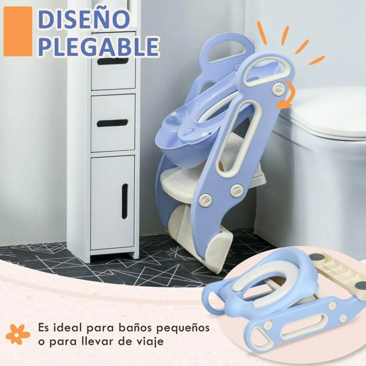 - Adaptador WC plegable Azul y Blanco*Homcom Hot