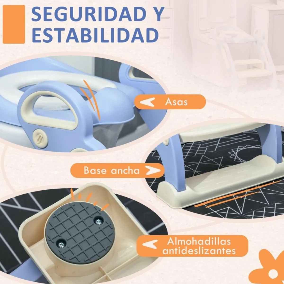 - Adaptador WC plegable Azul y Blanco*Homcom Hot