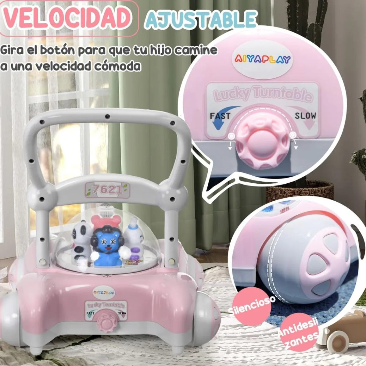 Homcom - Andador Rosa para bebés*AIYAPLAY Online