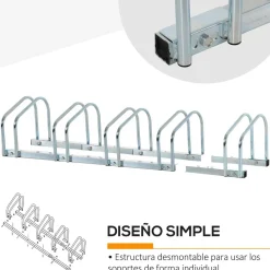 Clearance - Aparcamiento para 5 bicicletas Plata Bicicletas