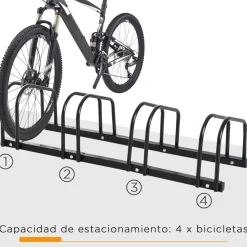 - Aparcamiento para 4 bicicletas Negro*Homcom Best
