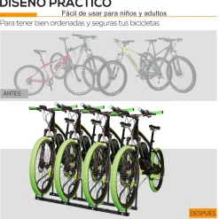 - Aparcamiento para 4 bicicletas Negro*Homcom Best