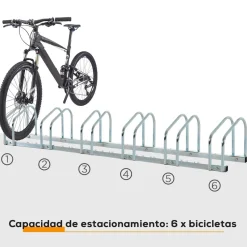 Online - Aparcamiento para 6 bicicletas Plata Bicicletas