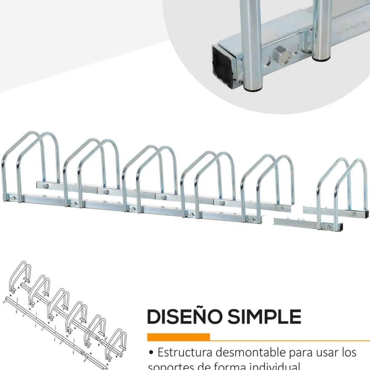 Online - Aparcamiento para 6 bicicletas Plata Bicicletas