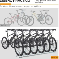 Online - Aparcamiento para 6 bicicletas Plata Bicicletas
