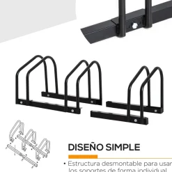 Discount - Aparcamiento para 3 bicicletas Negro Bicicletas