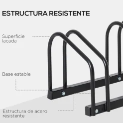 Discount - Aparcamiento para 3 bicicletas Negro Bicicletas