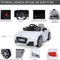 Hot - Audi TT eléctrico blanco Vehículos De Batería O A Pedales