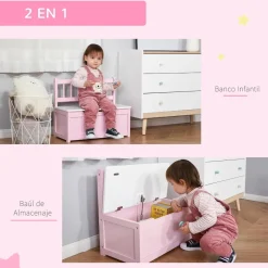 - Baúl para juguetes Madera Rosa Estilo De Vida