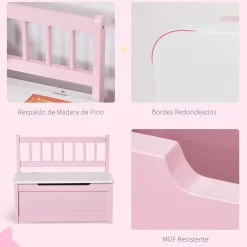 - Baúl para juguetes Madera Rosa Estilo De Vida