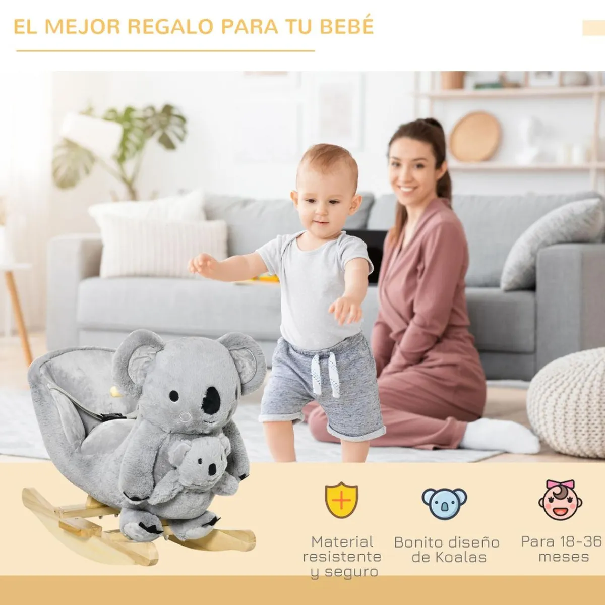 Outlet - Balancín de madera con sonidos Koala Entretenimiento·Hamacas Y Columpios