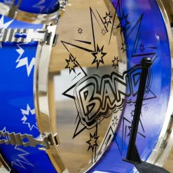 Homcom - Batería infantil 7 piezas con taburete Azul*AIYAPLAY Discount