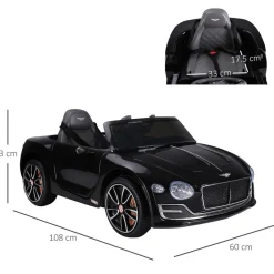 - Bentley GT Negro Batería con control remoto*Homcom Outlet