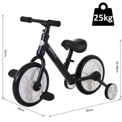 - Bicicleta de Equilibrio con Pedales Negra*Homcom Sale