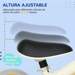 Outlet Homcom - Bicicleta Equilibrio ajustable Blanco Motos Y Triciclos