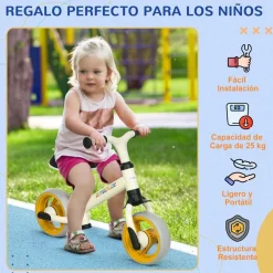 Outlet Homcom - Bicicleta Equilibrio ajustable Blanco Motos Y Triciclos