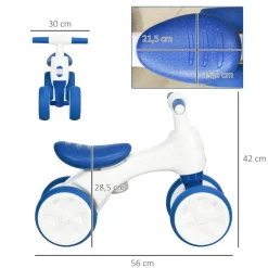 - Bicicleta sin pedales blanco-azul*Homcom Outlet