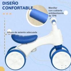 - Bicicleta sin pedales blanco-azul*Homcom Outlet