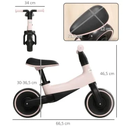 - Bicicleta sin pedales rosa*Homcom