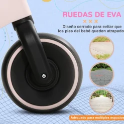 - Bicicleta sin pedales rosa*Homcom