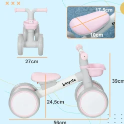 Homcom - Bicicleta sin pedales Rosa*AIYAPLAY New