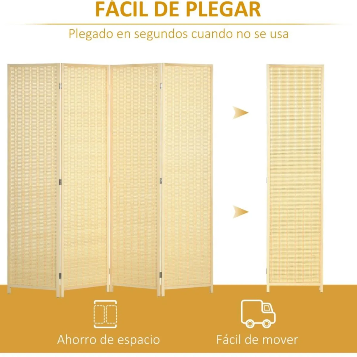 - Biombo de bambú 4 paneles*Homcom New