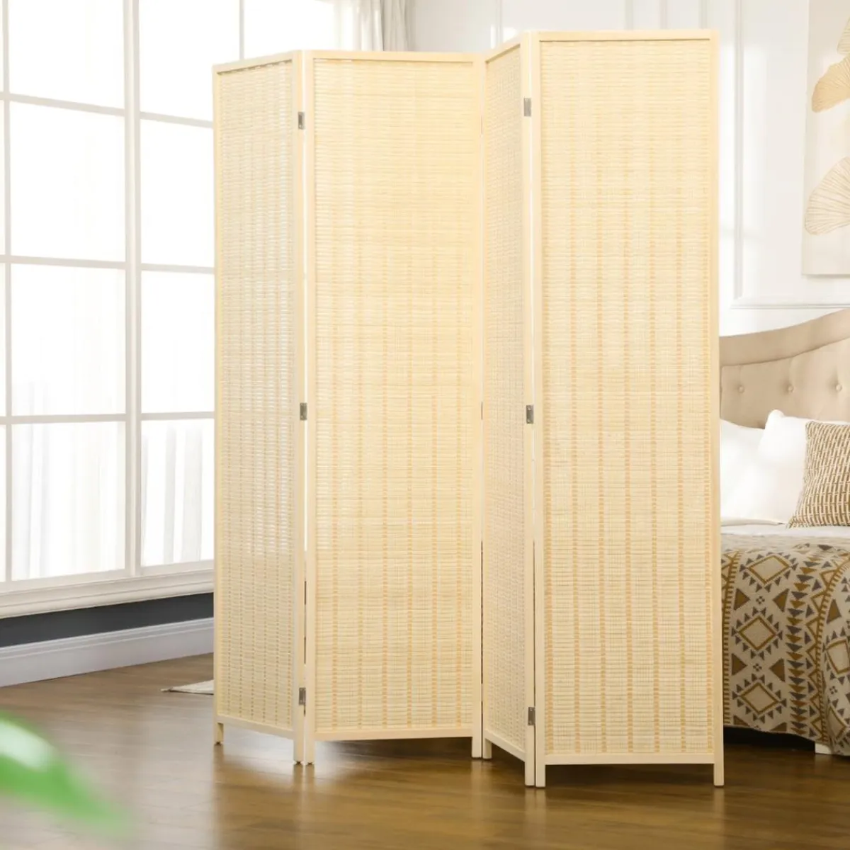 - Biombo de bambú 4 paneles*Homcom New