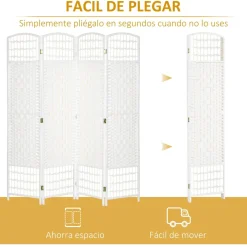 Outlet - Biombo de cuerda de papel 4 paneles Estilo De Vida