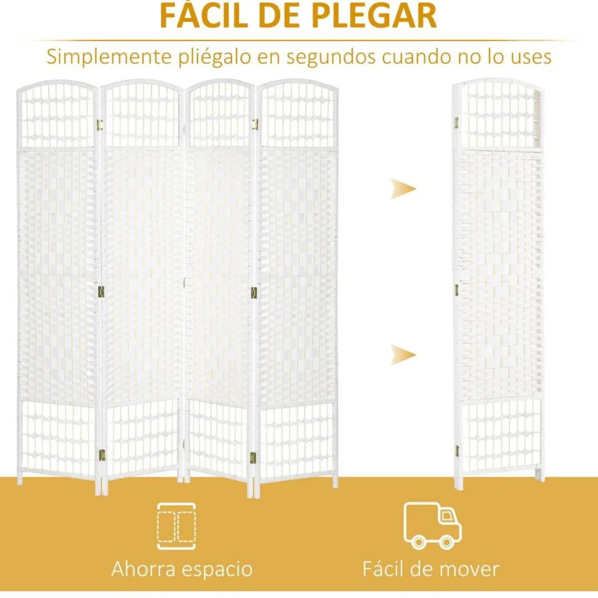 Outlet - Biombo de cuerda de papel 4 paneles Estilo De Vida
