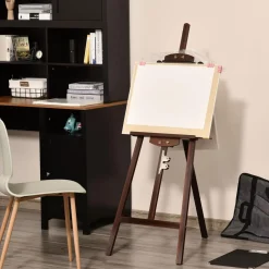 - Caballete de madera con trípode Marrón*Homcom Best