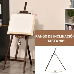 - Caballete de madera con trípode Marrón*Homcom Best