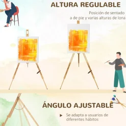 Homcom - Caballete de pintura plegable de madera Arte Y Manualidades
